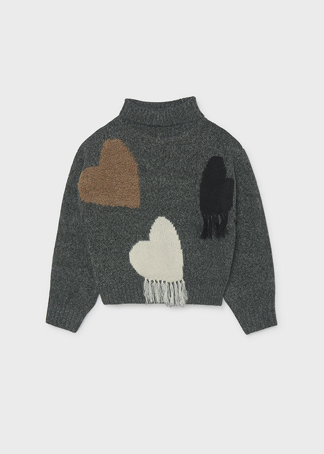Maglione intarsi cuori
