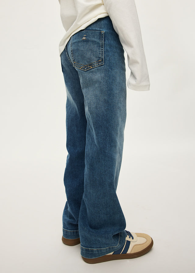 Pantalone denim wide leg