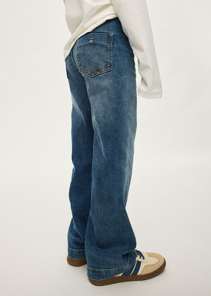 Pantalone denim wide leg