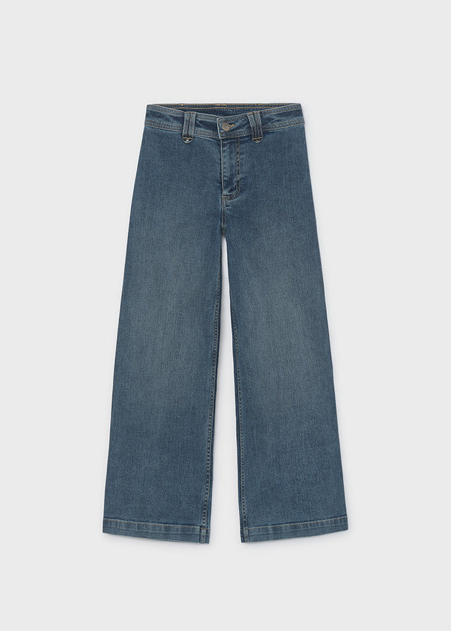 Pantalone denim wide leg