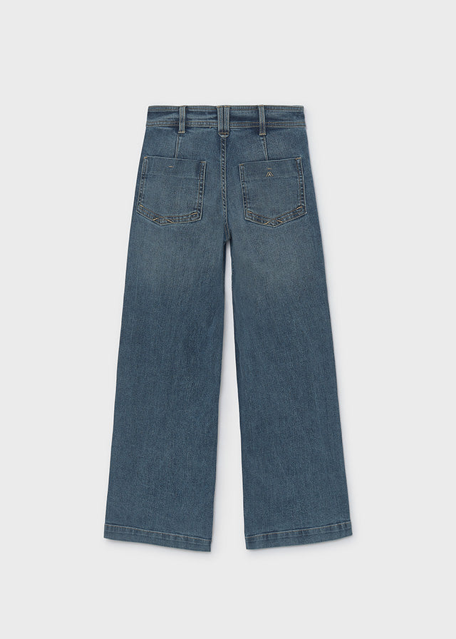 Pantalone denim wide leg
