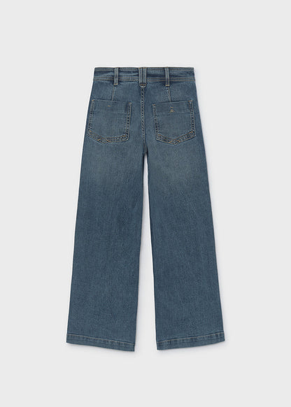 Pantalone denim wide leg