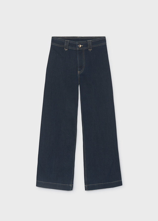 Pantalone denim wide leg