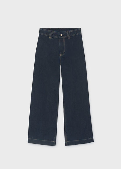 Pantalone denim wide leg