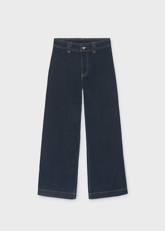 Jeans ragazza Mayoral wide leg blu scuro, fronte