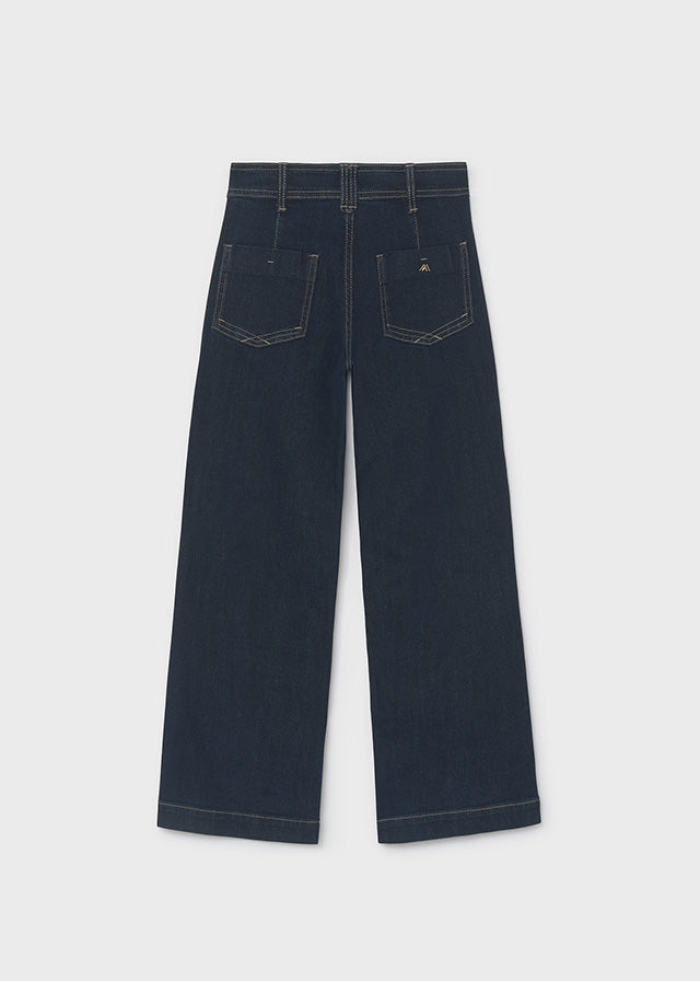 Pantalone denim wide leg