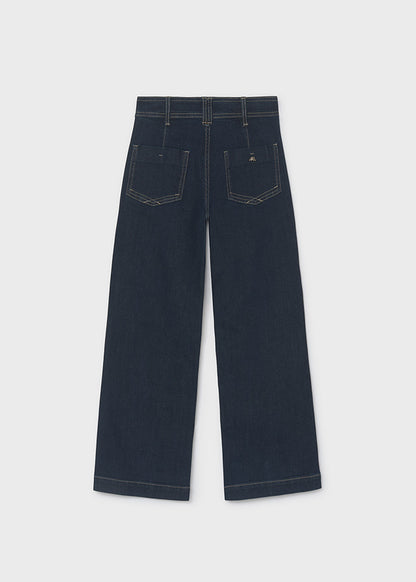 Pantalone denim wide leg