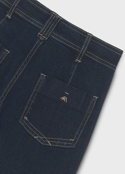 Pantalone denim wide leg