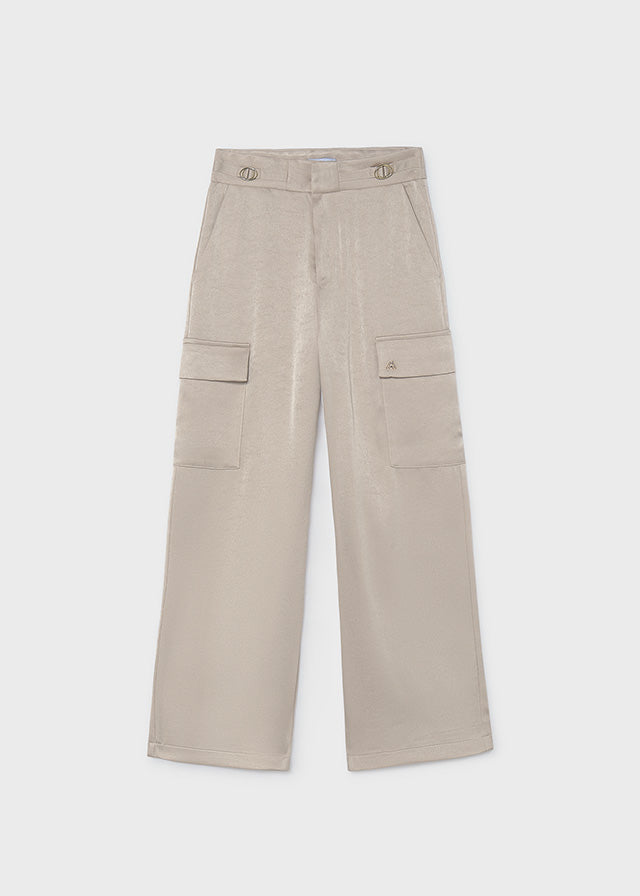 Pantalone cargo satin