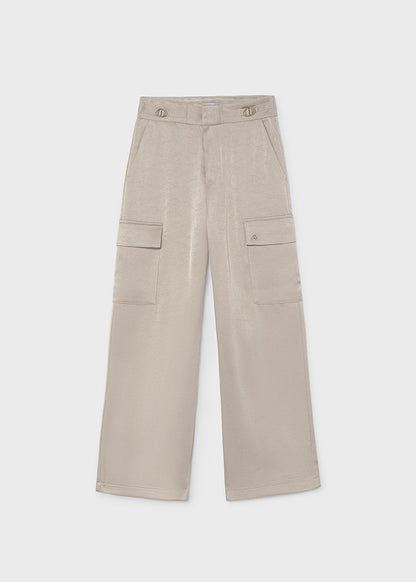 Pantalone cargo satin