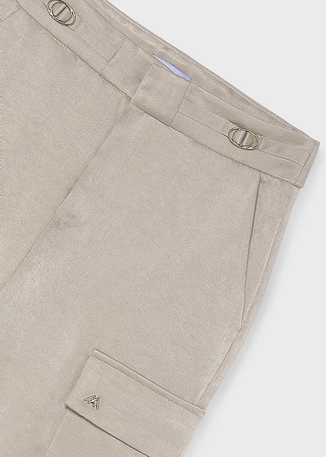 Pantalone cargo satin