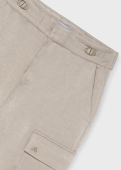 Pantalone cargo satin
