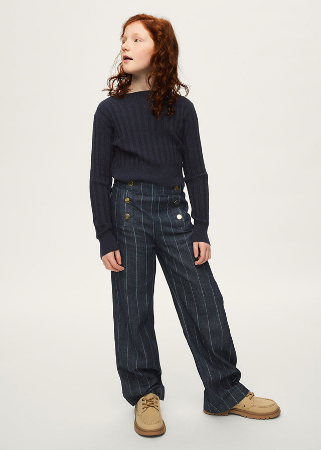 Pantalone denim wide leg