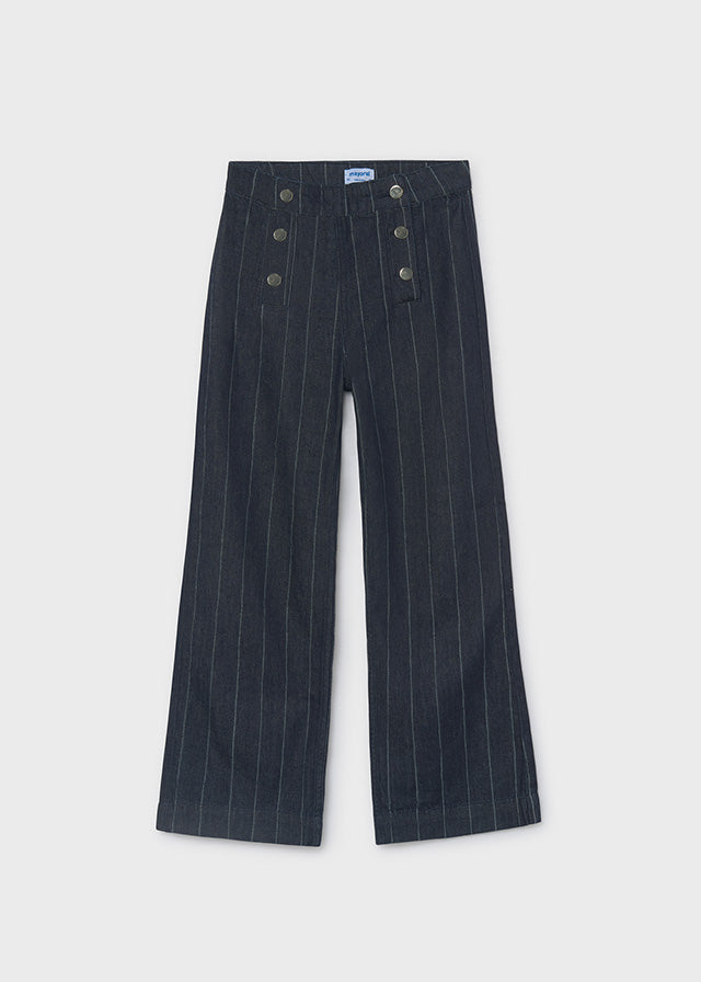Pantalone denim wide leg