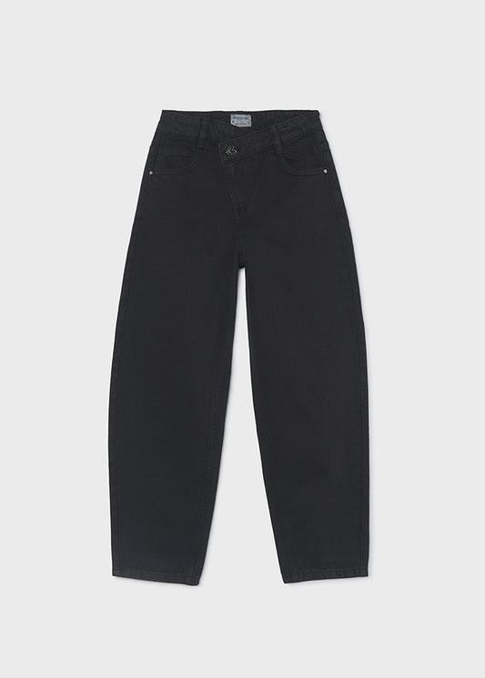 Pantalone ragazza Mayoral barrel nero, fronte