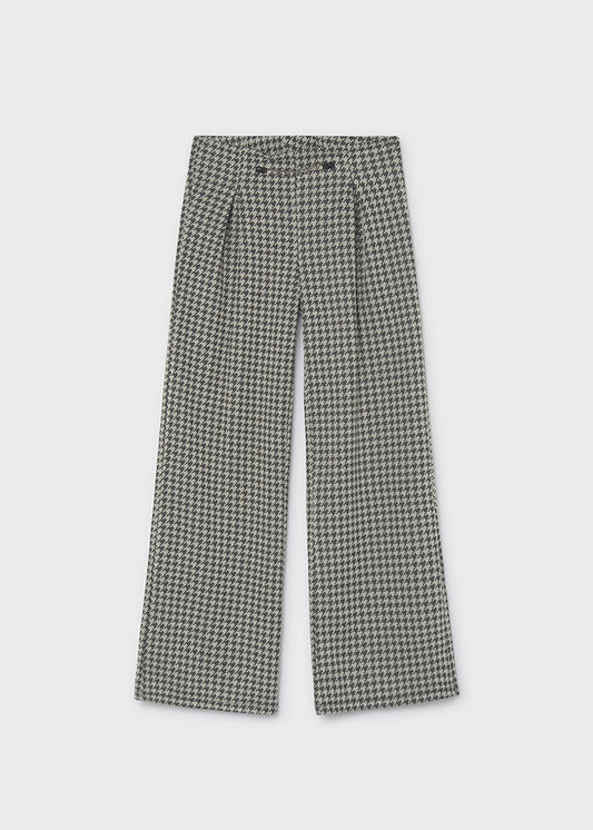 Pantalone ragazza Mayoral pied de poule a gamba ampia, fronte