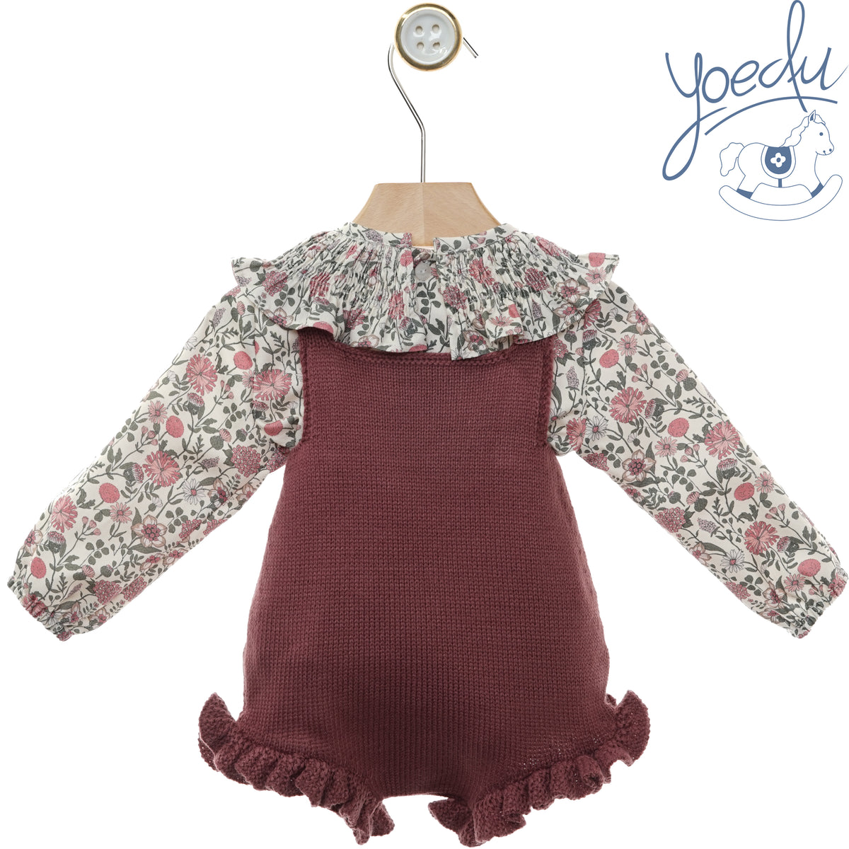 Retro del pagliaccetto neonata Yoedu con camicia a fiori
