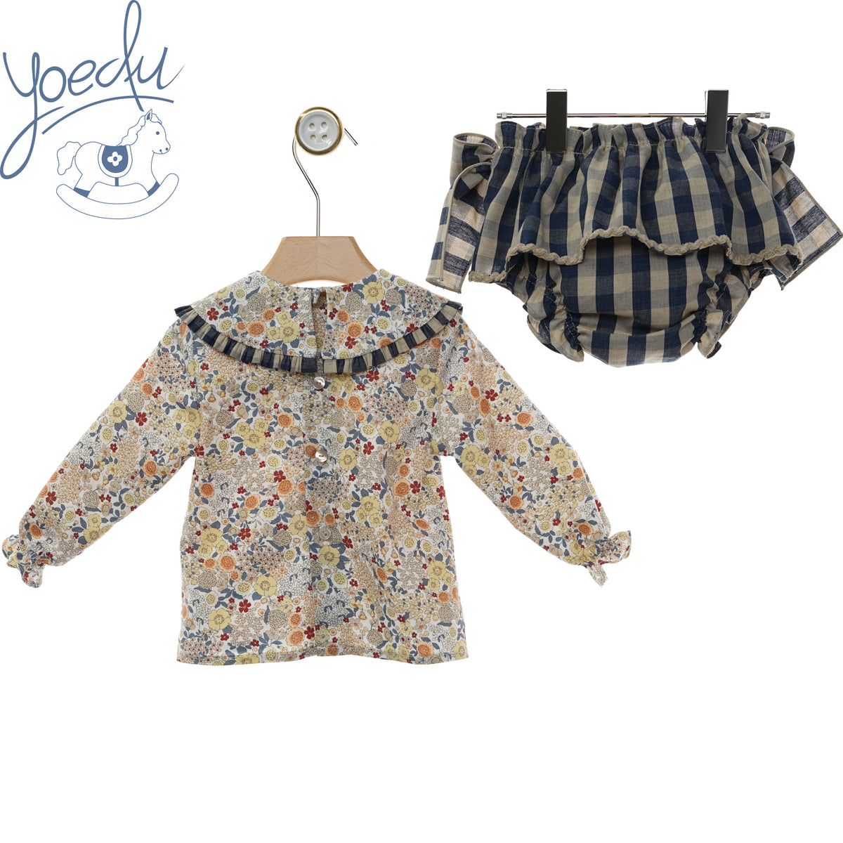 Retro della blusa a fiori del completo Yoedu