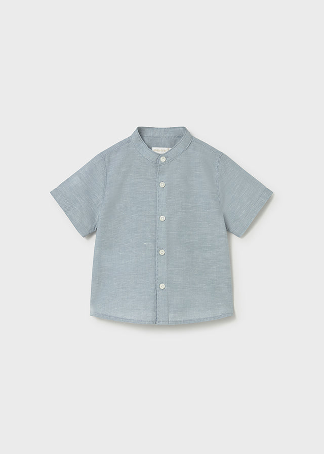 Camicia m/c lino collo corean