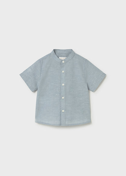 Camicia m/c lino collo corean