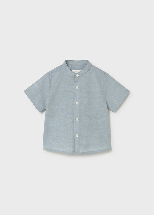 Camicia m/c lino collo corean