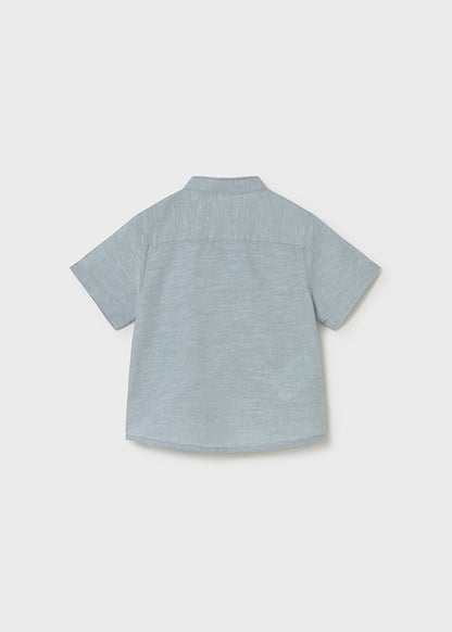 Camicia m/c lino collo corean