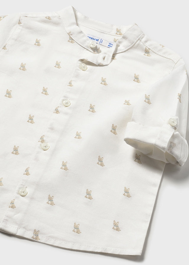 Camicia m/l lino collo corean