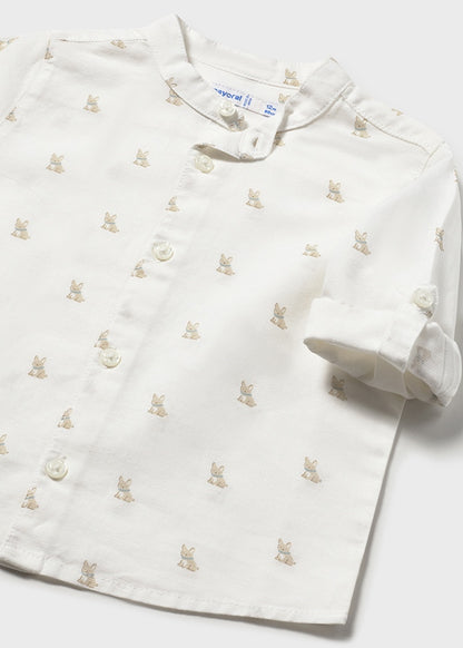 Camicia m/l lino collo corean