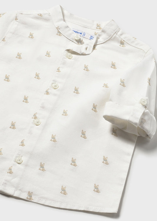 Camicia m/l lino collo corean