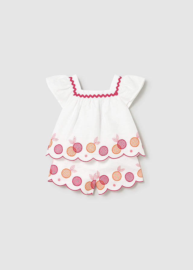 Embroidered Bermuda short set