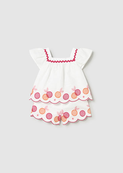 Embroidered Bermuda short set