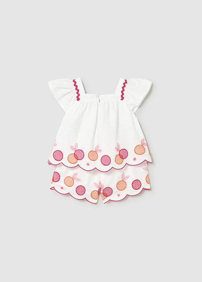 Embroidered Bermuda short set