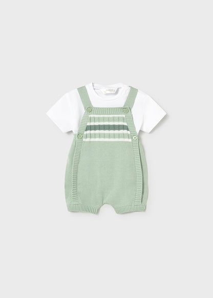 Jumpsuit, knitted dungarees and sweater