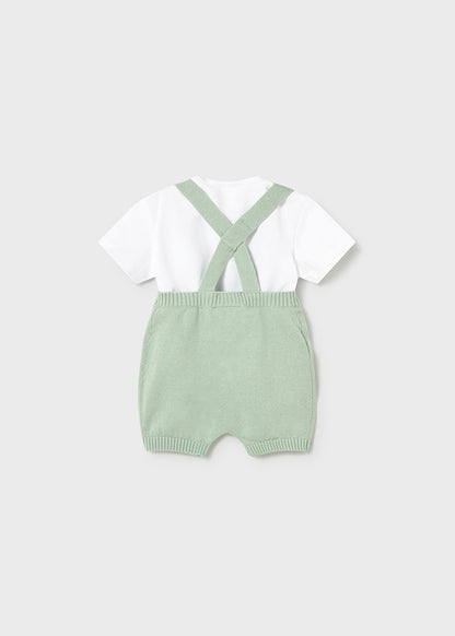 Jumpsuit, knitted dungarees and sweater