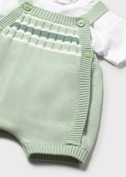 Jumpsuit, knitted dungarees and sweater