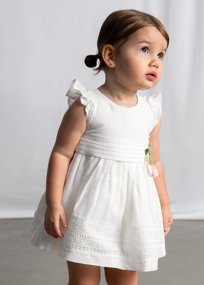 Guipure lace belt dress