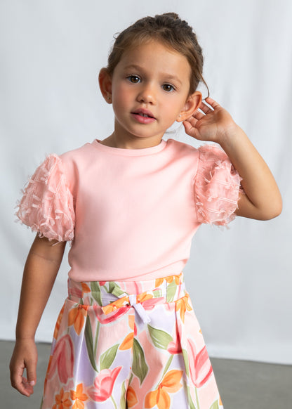 Maglietta m/c tulle fantasia
