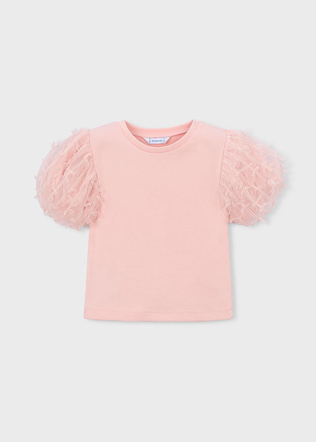 Maglietta m/c tulle fantasia