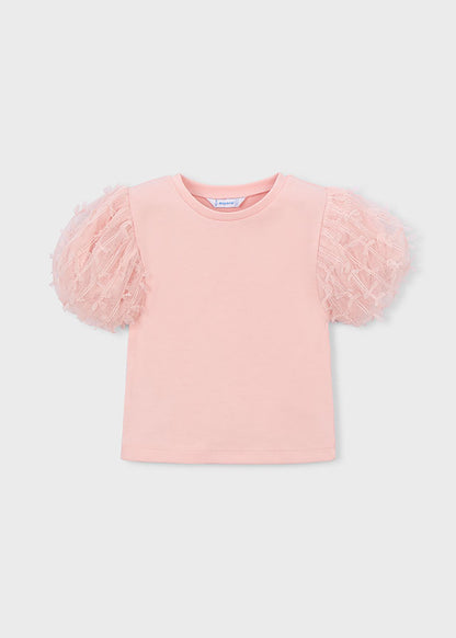 Maglietta m/c tulle fantasia