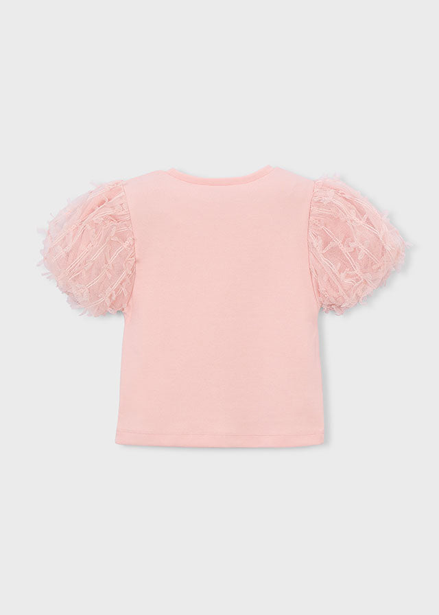 Maglietta m/c tulle fantasia