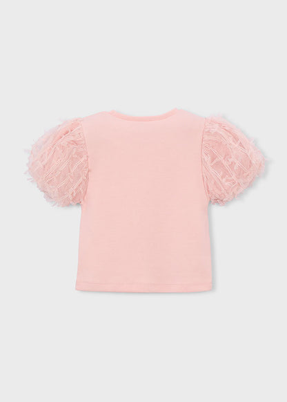 Maglietta m/c tulle fantasia