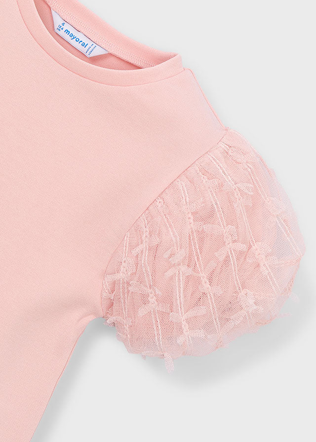 Maglietta m/c tulle fantasia