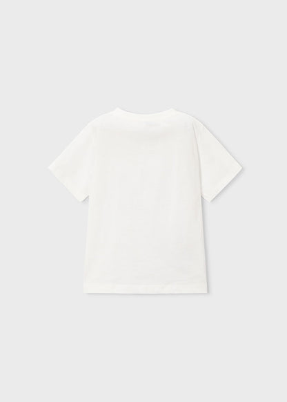 Short-sleeved T-shirt with make-up print