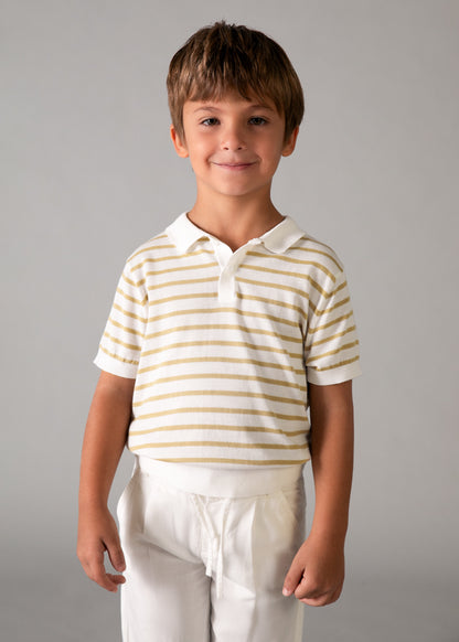 Short-sleeved knit polo