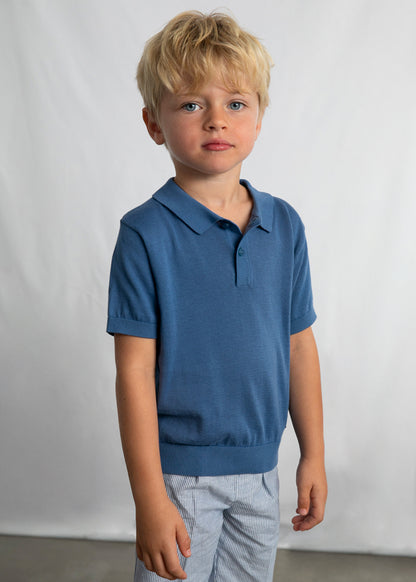 Short-sleeved knit polo