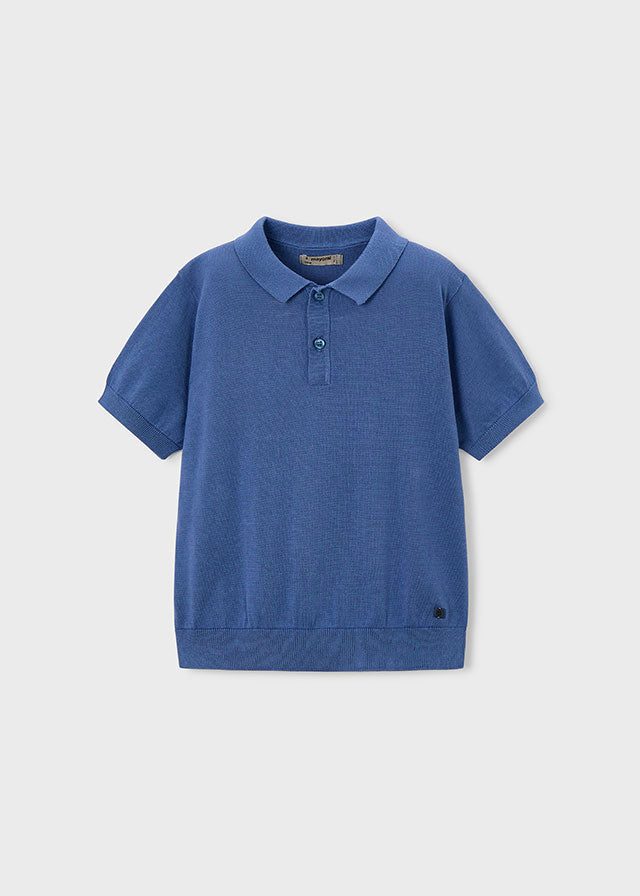 Short-sleeved knit polo