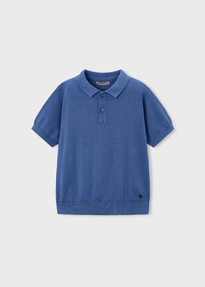 Short-sleeved knit polo