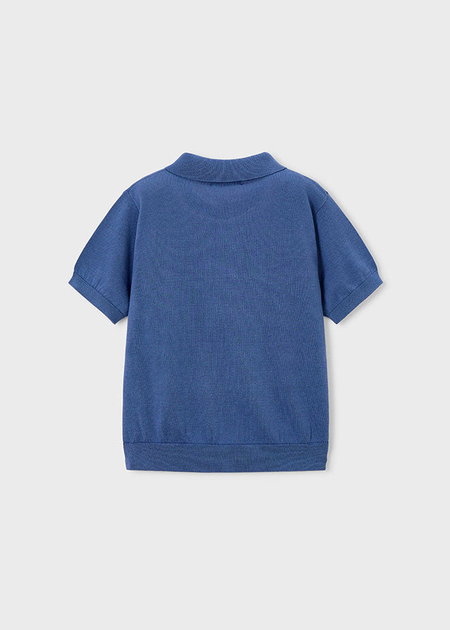 Short-sleeved knit polo