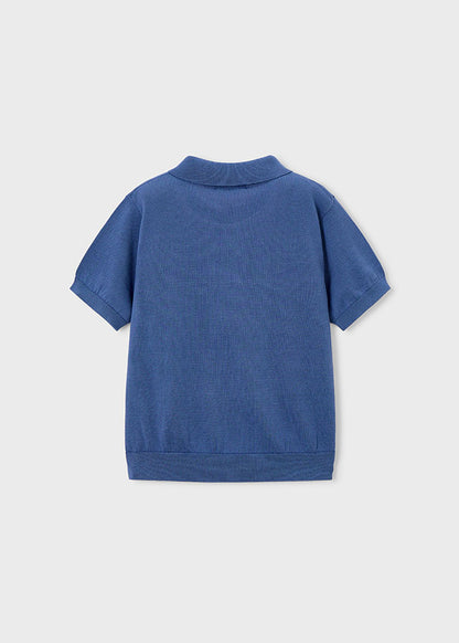 Short-sleeved knit polo