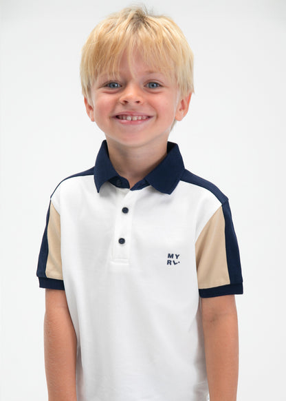 Coordinated short-sleeved polo shirt